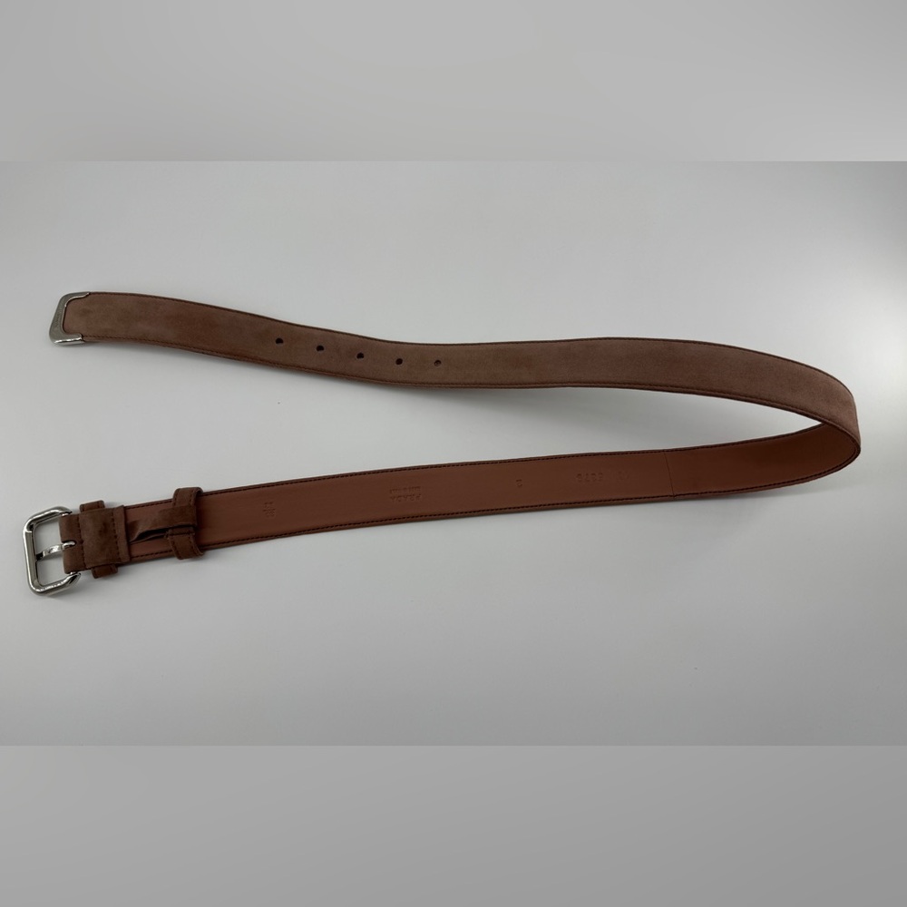 PRADA Suede Leather Blush Belt Size 80/32 1C 5379 Women Made In Italy - Picture 9 of 14